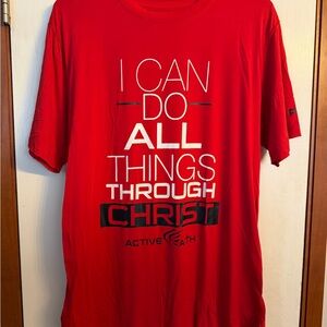 Active Faith Red Inspirational Men's Tee